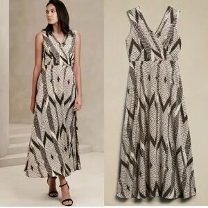NEW BANANA REPUBLIC Elegant Pin-tuck Bodice Sleeveless Plus Size Maxi Dress 16